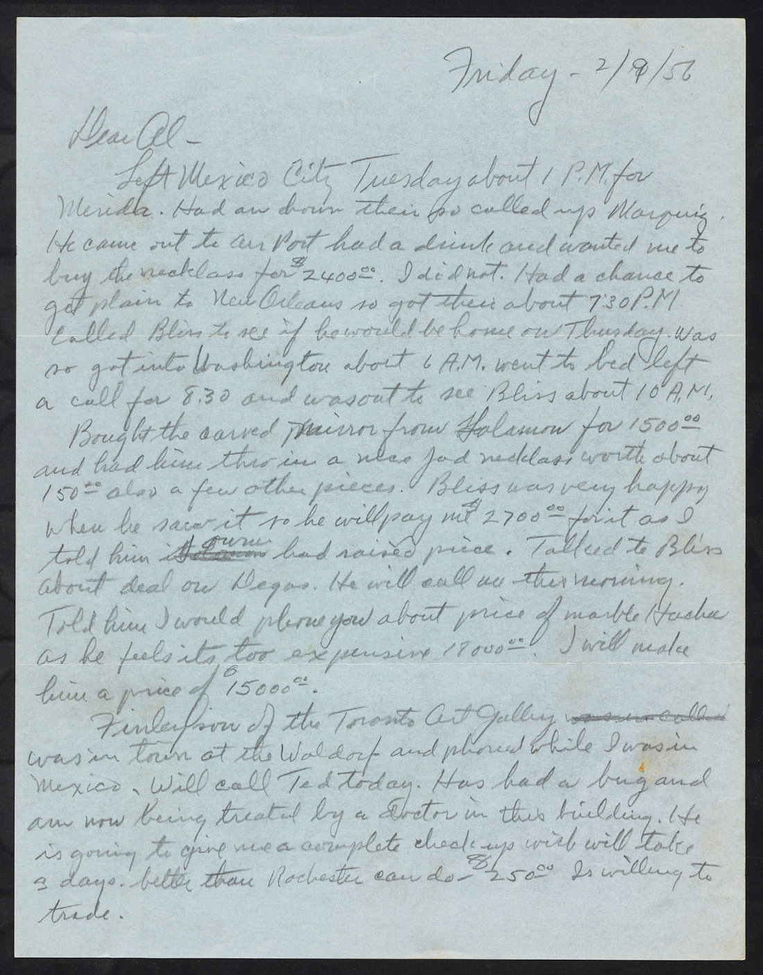 Handwritten letter on white paper.